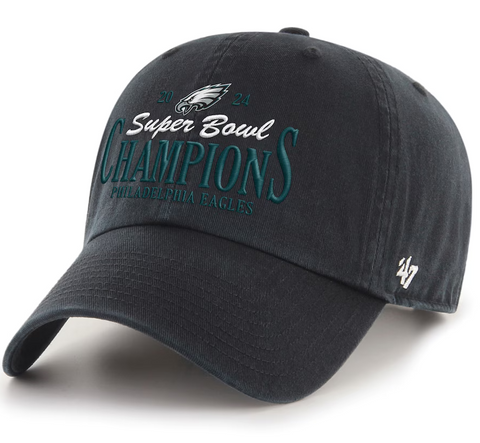 Philadelphia Eagles '47 Super Bowl LIX Champions Clean Up Adjustable Hat - Black