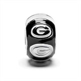 Georgia Bead Charm - Black Logo Stripe