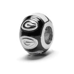 Georgia Bead Charm - Black Logo Stripe