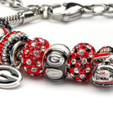 Georgia Bead Charm - Black Logo Stripe