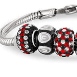 Georgia Bead Charm - Black Logo Stripe