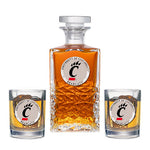 University of Cincinnati Heritage Decanter with 2 Glasses