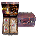 University of Arkansas Heritage Decanter and 2 Glasses with Chest Box