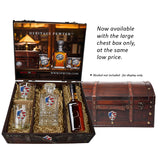University of Georgia Heritage Decanter with 3D Top and 2 Glasses with Chest Box