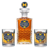 2026 Michigan Basketball Championship Heritage Decanter with 3D Gator Top & 2 Glasses