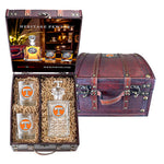 University of Tennessee Heritage Decanter with 3D Top Power T and 2 Glasses with Chest Box