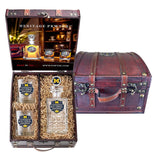 2026 Michigan Basketball Championship Heritage Decanter w/ 3D Top and 2 Glasses w/ Chest Box