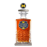 2026 Michigan Basketball Championship Heritage Decanter w/ 3D Top-Diamond Accents