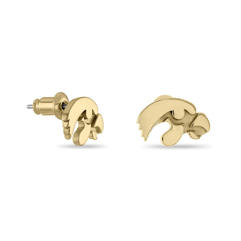 Iowa Tigerhawk Gold Plated Studs