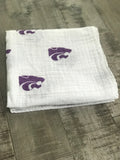 Kansas State University Muslin Swaddle Blanket – Soft Breathable 47x47 Baby Blanket – Officially Licensed Wildcats Newborn Gift