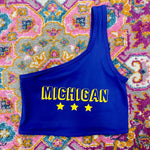 University of Michigan Bold Stars One Shoulder Top