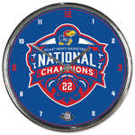 Kansas Jayhawks WinCraft 2022 NCAA Men's Basketball National Champions 13'' Chrome Wall Clock