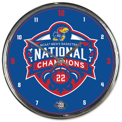 Kansas Jayhawks WinCraft 2022 NCAA Men's Basketball National Champions 13'' Chrome Wall Clock