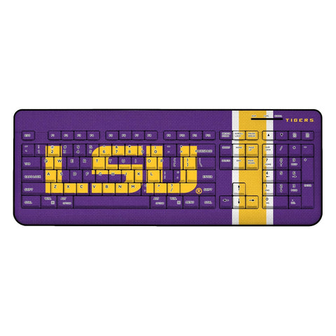 Louisiana State University Tigers Stripe Wireless USB Keyboard-0