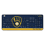 Milwaukee Brewers Personalized Endzone Solid Wireless USB Keyboard