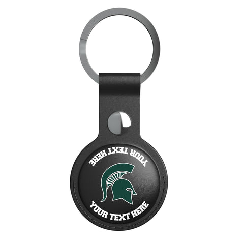Michigan State University Spartans Personalized Insignia Black Airtag Holder