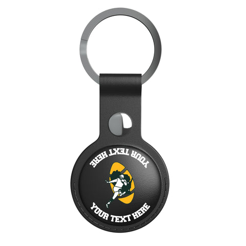 Green Bay Packers Historic Collection Personalized Insignia Black Airtag Holder