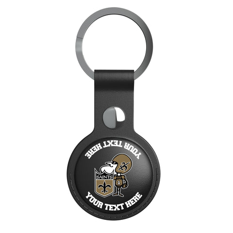 New Orleans Saints Historic Collection Personalized Insignia Black Airtag Holder