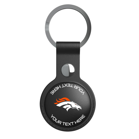 Denver Broncos Personalized Insignia Black Airtag Holder