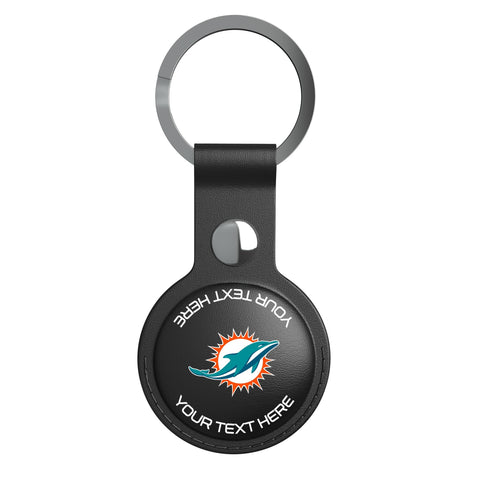 Miami Dolphins Personalized Insignia Black Airtag Holder