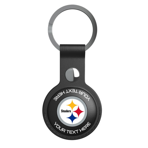 Pittsburgh Steelers Personalized Insignia Black Airtag Holder