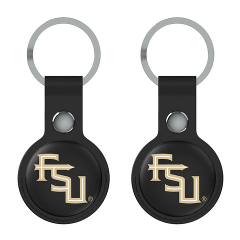 Florida State University Seminoles Athletic Wordmark Insignia Black Airtag Holder 2-Pack