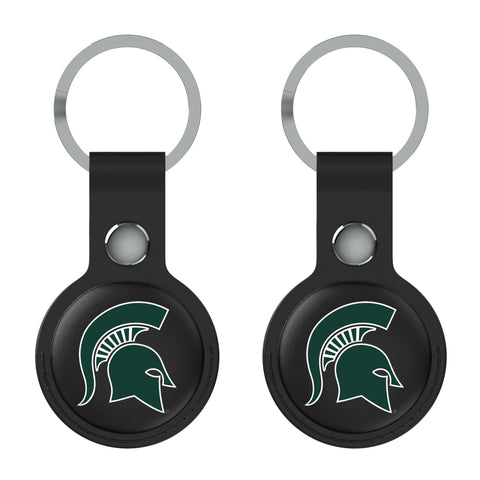 Michigan State University Spartans Insignia Black Airtag Holder 2-Pack