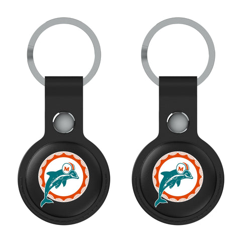 Miami Dolphins 1966-1973 Historic Collection Insignia Black Airtag Holder 2-Pack-0