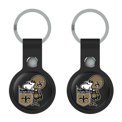 New Orleans Saints Historic Collection Insignia Black Airtag Holder 2-Pack