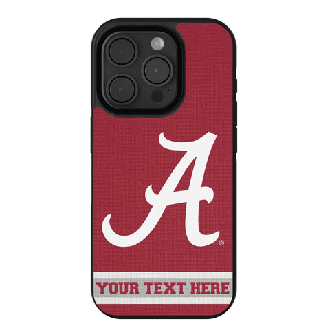 University of Alabama Crimson Tide Script A Personalized Stripe Bump Phone Case for Apple iPhone
