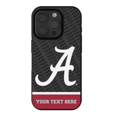 University of Alabama Crimson Tide Script A Personalized EndZone Plus Bump Phone Case for Apple iPhone