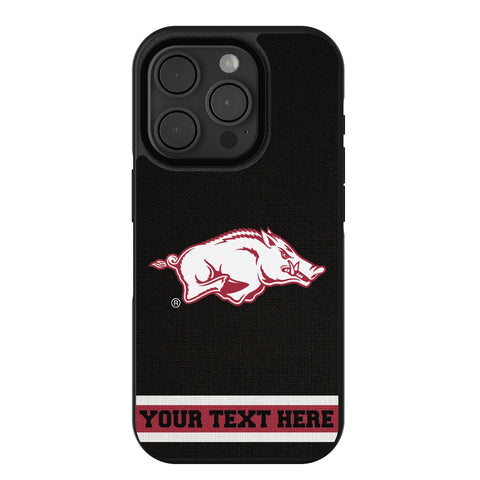 University of Arkansas Fayetteville Razorbacks Personalized Stripe Bump Phone Case for Apple iPhone