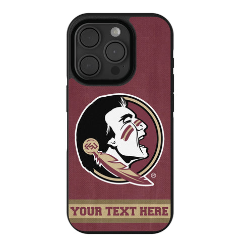 Florida State University Seminoles Personalized Stripe Bump Phone Case for Apple iPhone