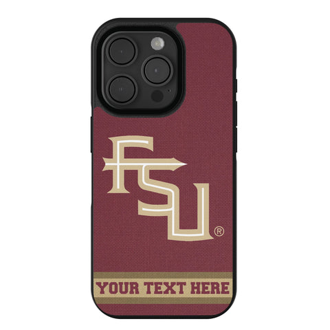 Florida State University Seminoles Athletic Wordmark Personalized Stripe Bump Phone Case for Apple iPhone