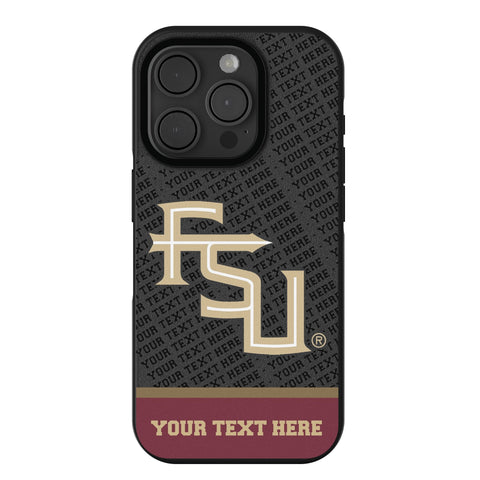 Florida State University Seminoles Athletic Wordmark Personalized EndZone Plus Bump Phone Case for Apple iPhone