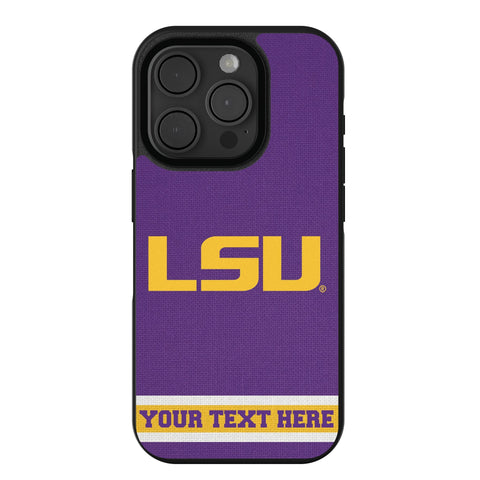 Louisiana State University Tigers Personalized Stripe Bump Phone Case for Apple iPhone