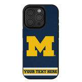 University of Michigan Wolverines Personalized Stripe Bump Phone Case for Apple iPhone