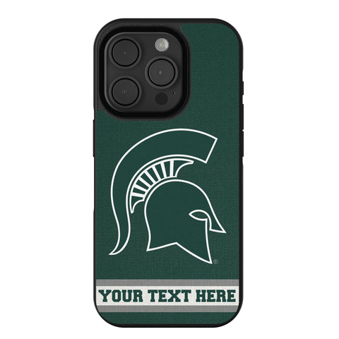 Michigan State University Spartans Personalized Stripe Bump Phone Case for Apple iPhone