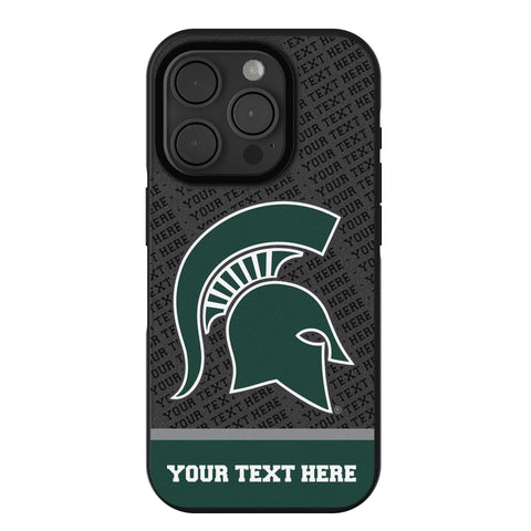 Michigan State University Spartans Personalized EndZone Plus Bump Phone Case for Apple iPhone