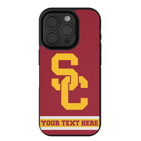 University of Southern California Trojans Personalized Stripe Bump Phone Case for Apple iPhone