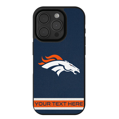 Denver Broncos Personalized Stripe Bump Phone Case for Apple iPhone