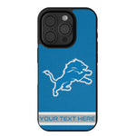 Detroit Lions Personalized Stripe Bump Phone Case for Apple iPhone