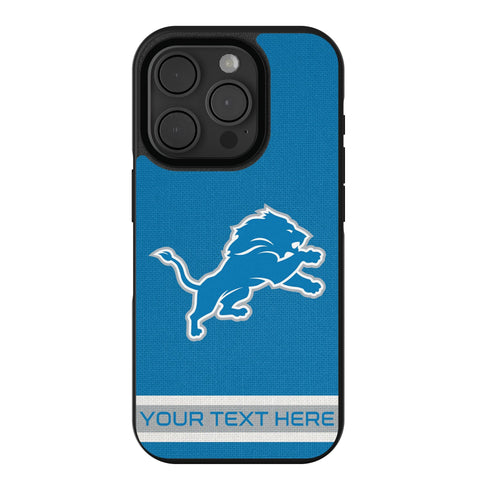 Detroit Lions Personalized Stripe Bump Phone Case for Apple iPhone