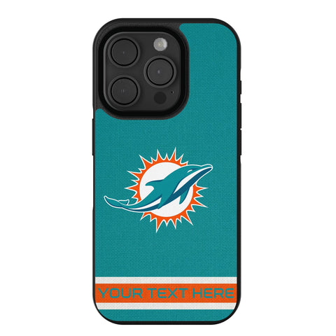 Miami Dolphins Personalized Stripe Bump Phone Case for Apple iPhone