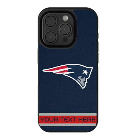 New England Patriots Personalized Stripe Bump Phone Case for Apple iPhone
