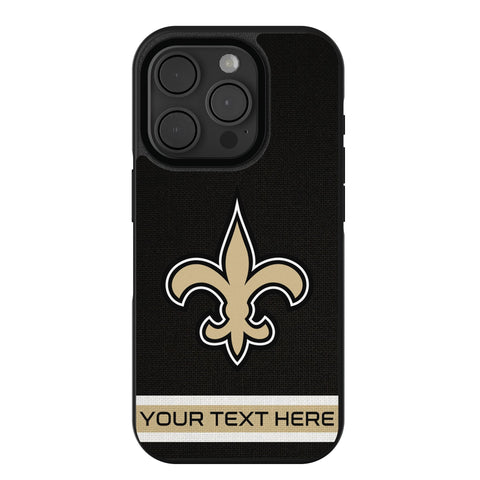 New Orleans Saints Personalized Stripe Bump Phone Case for Apple iPhone