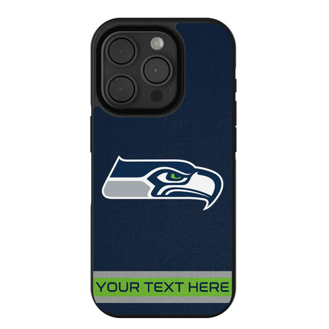 Seattle Seahawks Personalized Stripe Bump Phone Case for Apple iPhone