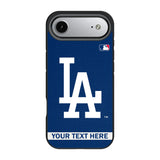 LA Dodgers Personalized Stripe Bump Phone Case for Apple iPhone 17 Series
