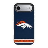 Denver Broncos Personalized Stripe Bump Phone Case for Apple iPhone 17 Series