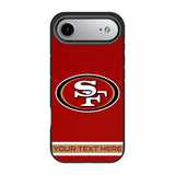 San Francisco 49ers Personalized Stripe Bump Phone Case for Apple iPhone 17 Series
